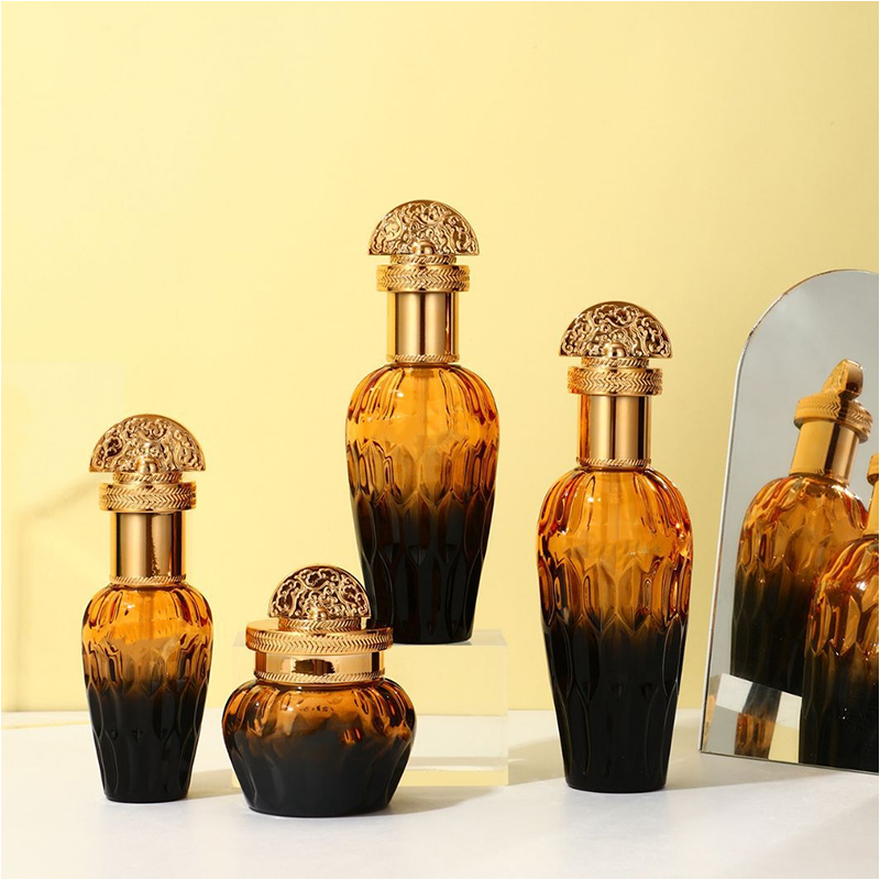 Pembungkusan Kaca Kaca Kaca Kosmetik Bekas Kosmetik Kaca Botol Losyen Kaca Dengan Pam Dropper