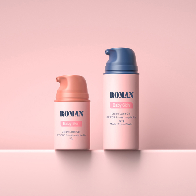 Sampel percuma Matte 30ml 50ml Plastik Losyen Losyen Losyen Udara Untuk Penjagaan Kulit Serum Airless Containers Untuk Bayi Krim