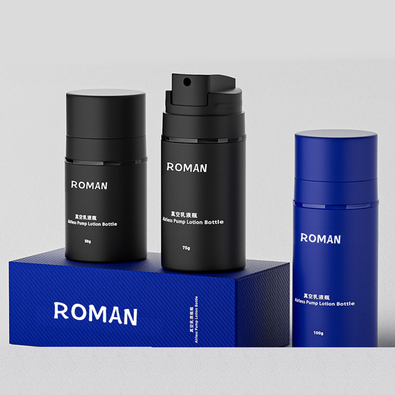 Matte Black Lose Bottle 15ml 30ml 50ml 100ml 120ml 150ml Pam Essence Pam Botol Airless untuk Pembungkusan Kosmetik