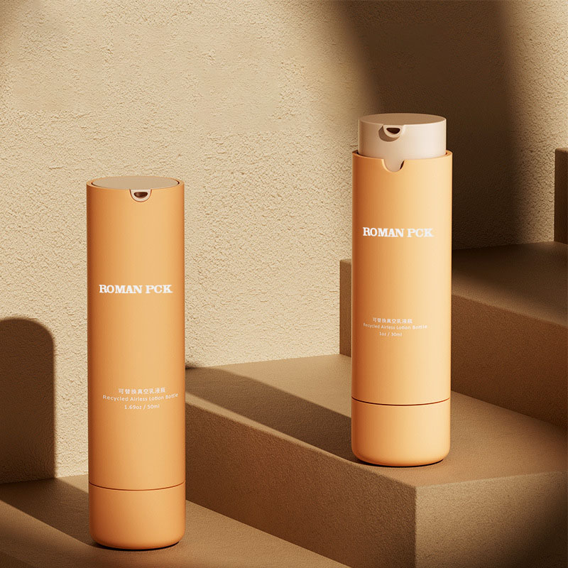 Orange 15ml 30ml 50ml Plastik Pump Airless Bottle