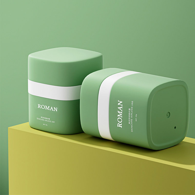 15g 30g 50g pusingan pam krim pam tanpa udara Double wall pp dengan topi plastik untuk krim pelembab maskara blush gincu