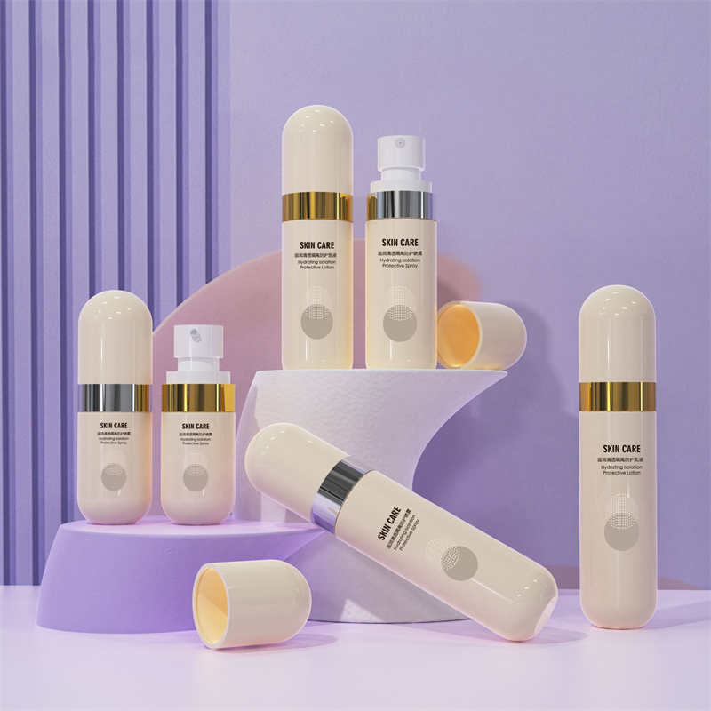 Botol plastik beige 40ml 60ml 80ml Botol Botol Alkohol Semburan untuk Kabut Rambut Kulit Kulit Berterusan Botol Suns