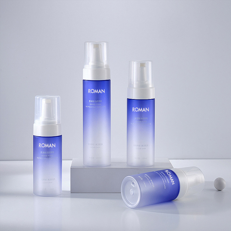 100ml 120ml 150ml 200ml Kecerunan Pet Biru Warna Biru Liquid Soap Dispenser Dispenser Foaming Botol Botol Mandi Gel Botol Bilik mandi Botol