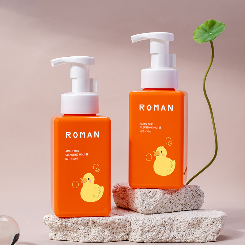 250ml 300ml 450ml 500ml 650ml penjagaan kulit pembersihan mousse botol persegi bulu mata syampu buih botol hotel pembungkusan