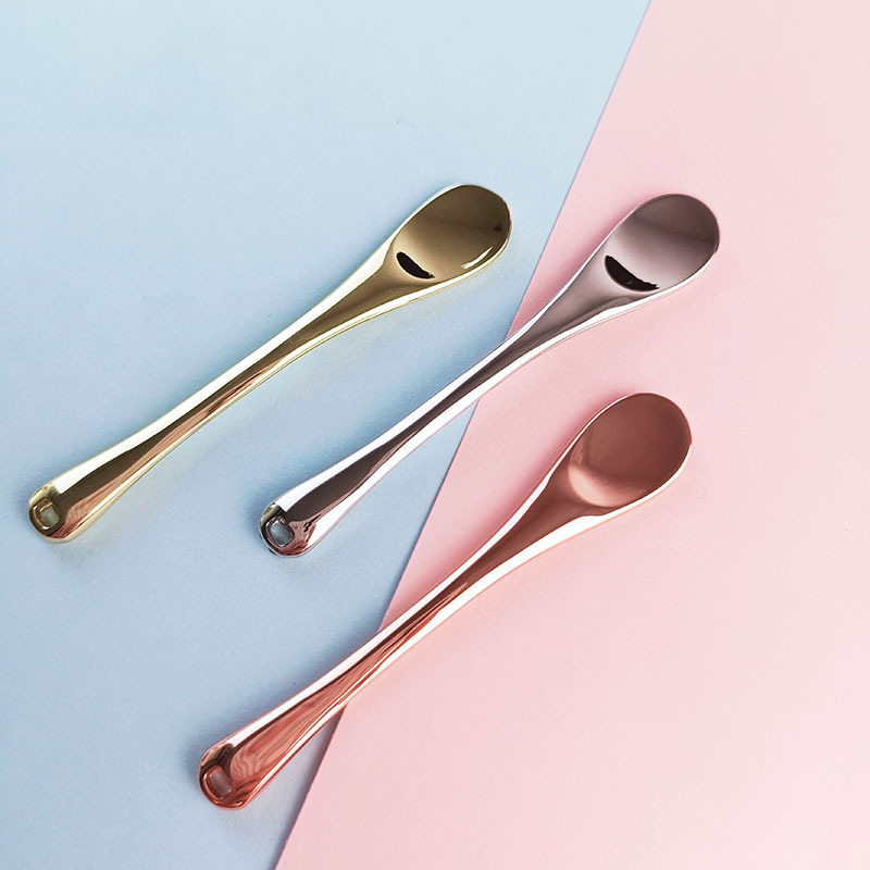 3 Warna boleh diguna semula mini logam zink aloi mata krim sudu spatula untuk aplikasi krim mata