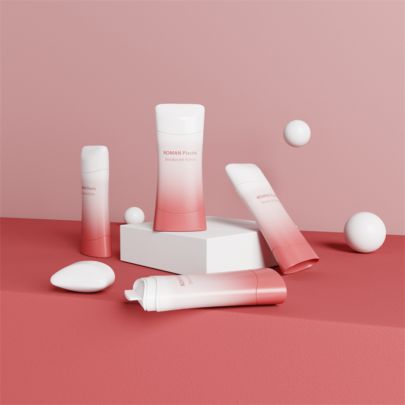 Botol deodoran bulat lurus kosmetik dengan pelbagai kapasiti dan warna