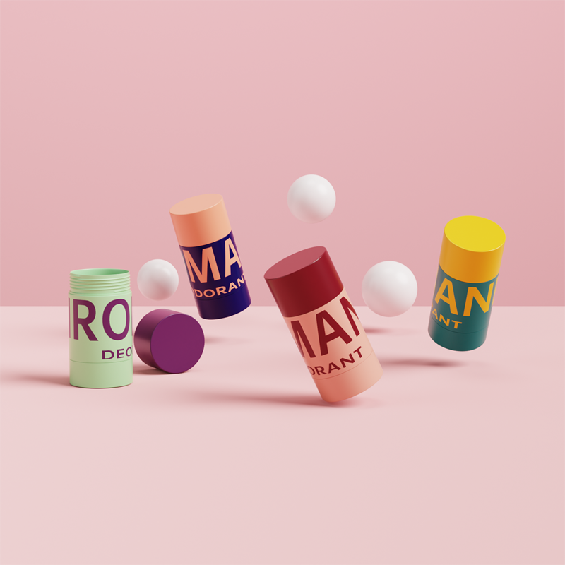 Botol deodoran bulat lurus kosmetik dengan pelbagai kapasiti dan warna Botol deodoran bulat lurus kosmetik dengan pelbagai kapasiti dan warna