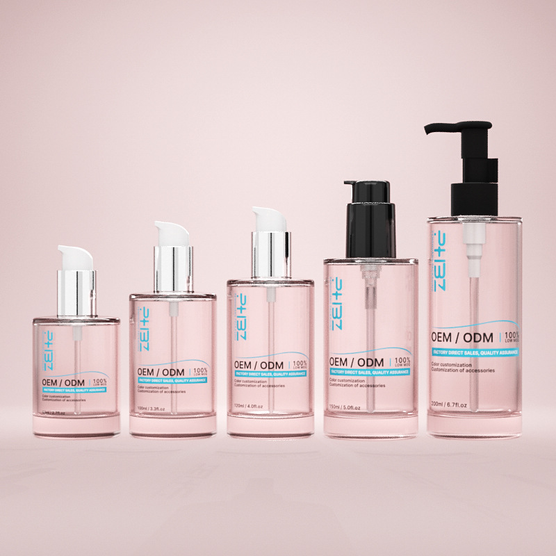 Botol serum kosmetik kaca berkapasiti dengan asas tebal