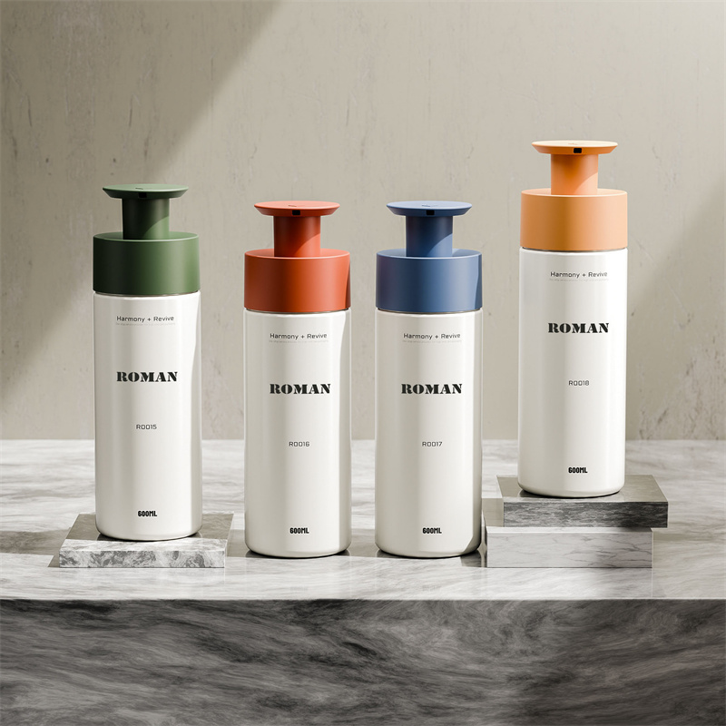 200ml 300ml 400ml 600ml Botol Pam Pusingan Plastik Pet untuk Badan Syampu Losyen Cecair Liquid Tangan Pembungkusan Gel