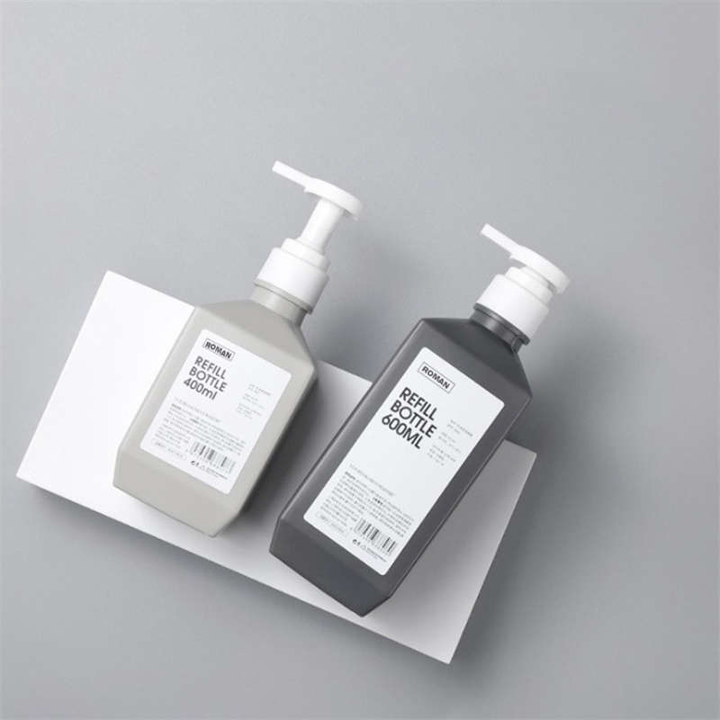 300ml 400ml 600ml PE Botol Losyen Plastik Botol Shampoo Body Wash Lose Botol Botol untuk Pembungkusan Kosmetik