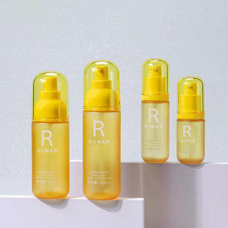 30ml 50ml 100ml 120ml Pet Yellow Makeup Remover Face Wash Pusingan Badan Badan Badan Badan 3.5oz Botol Losyen Plastik
