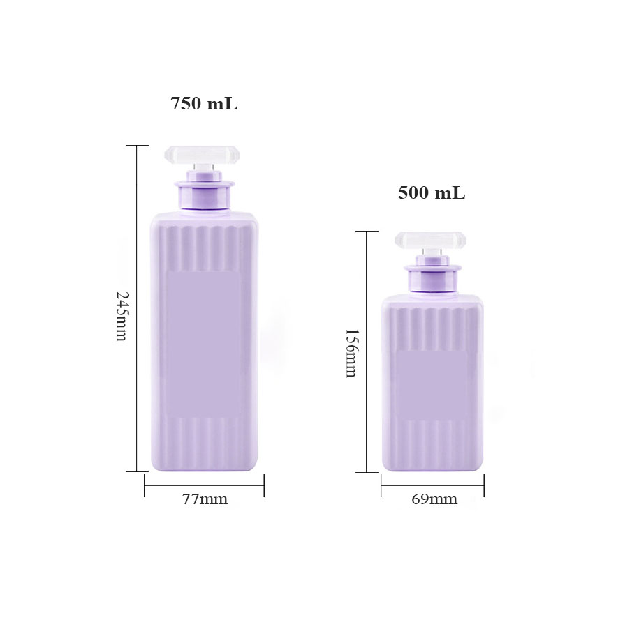 500ml 750ml Botol Pam Losyen Plastik Plastik Square Dengan Permukaan Bentuk Jalur Untuk Syampu Minyak Rambut Dan Konvensyen Kosmetik 500ml 750ml Botol Pam Losyen Plastik Plastik Square Dengan Permukaan Bentuk Jalur Untuk Syampu Minyak Rambut Dan Konvensyen Kosmetik
