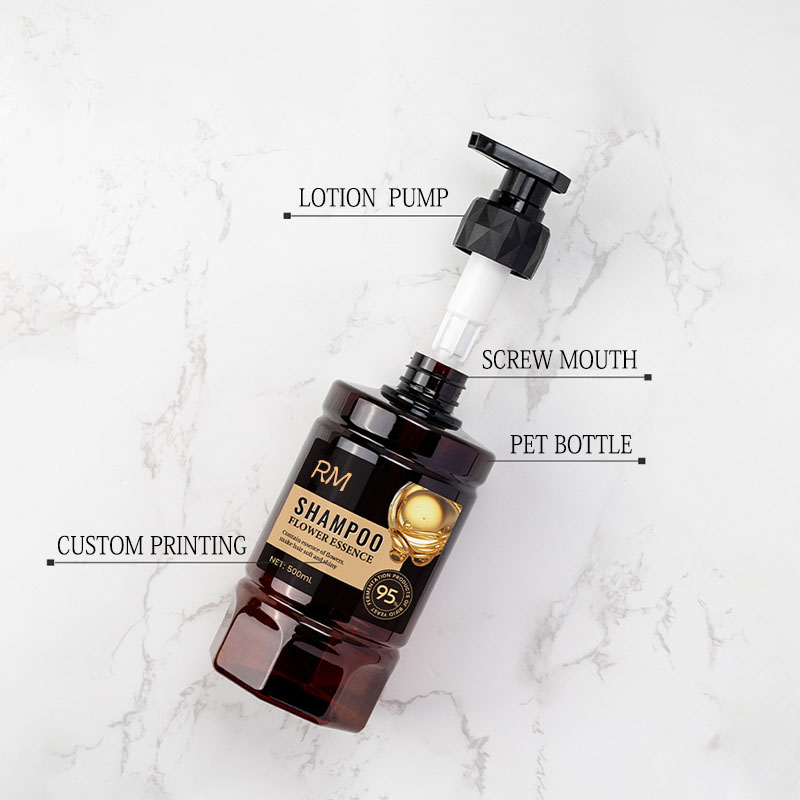 Botol Pam Petal Plastik 500ml dengan Pam Skru Botol Shampoo Hotel High untuk Pembungkusan Penjagaan Peribadi Botol Pam Petal Plastik 500ml dengan Pam Skru Botol Shampoo Hotel High untuk Pembungkusan Penjagaan Peribadi