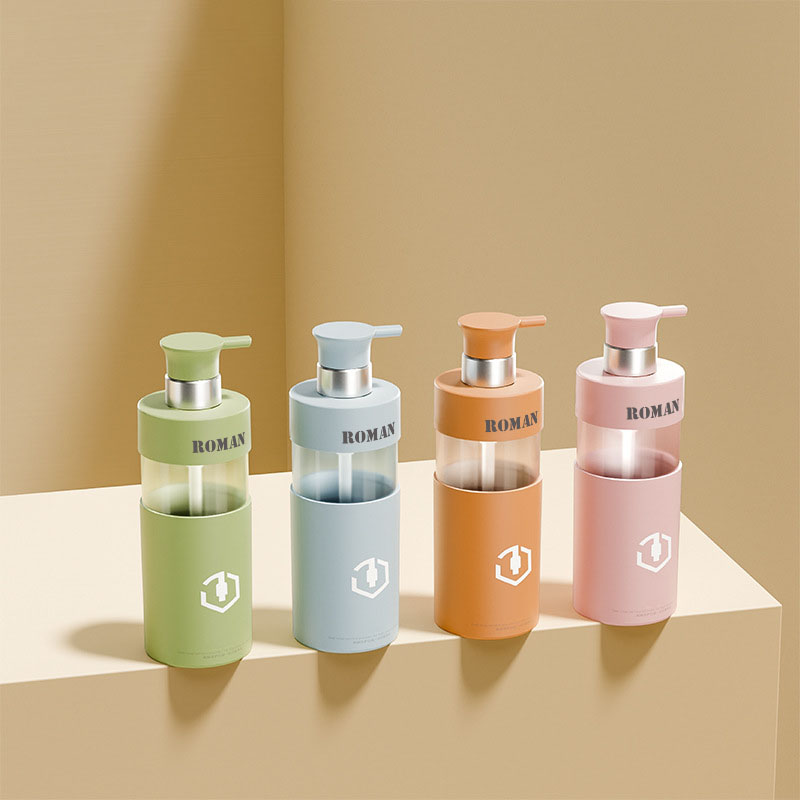 Mewah 100ml 200ml 300ml 450ml 500ml 700ml losyen badan botol peliharaan syampu plastik dan botol perapi set pembungkusan kosmetik untuk gel mandi