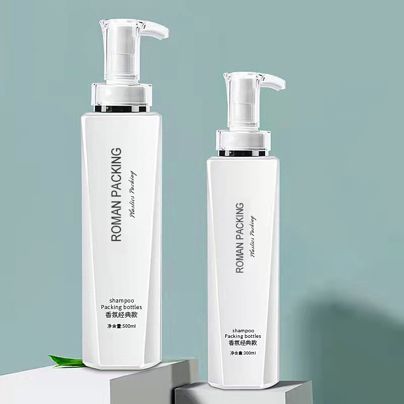 Mewah putih 300ml 500ml panjang dan losyen langsing pam syampu bot botol mandi bas basuh dengan pam emas