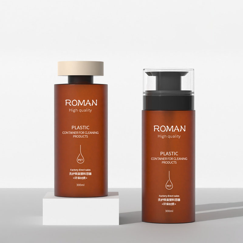 Botol plastik dengan bocor bocor pam bocor bocor besar ambar kosong silinder yang boleh diisi semula untuk minyak losyen perapi rambut syampu Botol plastik dengan bocor bocor pam bocor bocor besar ambar kosong silinder yang boleh diisi semula untuk minyak losyen perapi rambut syampu