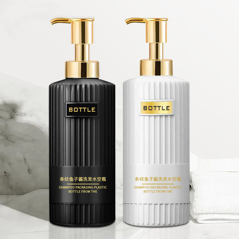 Botol Penjagaan Peribadi Plastik Set 300ml 400ml 500ml Botol Botol Kontena Losyen Penjagaan Rambut dengan Percetakan Logo Untuk Mencuci Badan