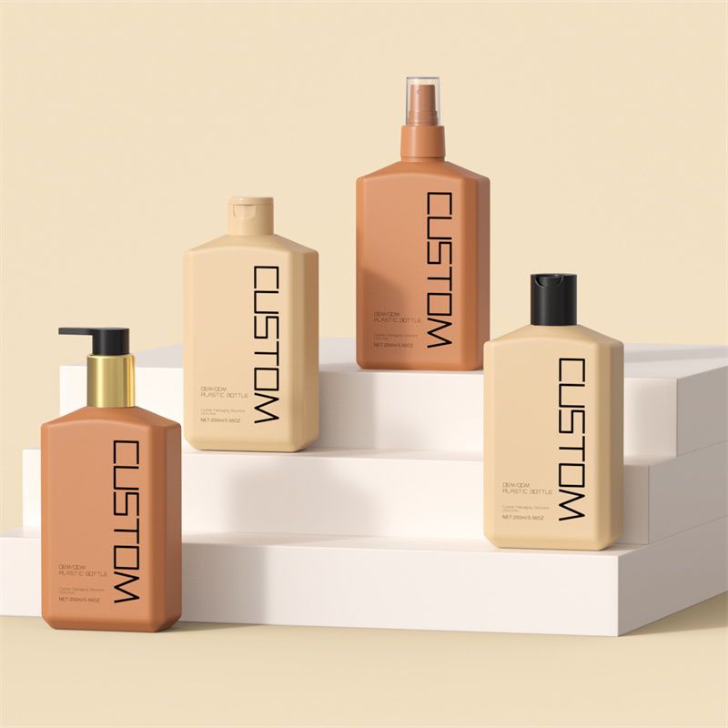 250ml 10oz Frosted Flat Olique Bilik Tangan Lotion Badan Pam Botol Pakar Kulit Baby Shampoo Shower Gel Botol