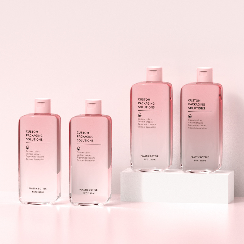 250ml Flat Moisturizing Urut Botol Krim Botol Muka Badan Kontena Mandi Botol Shampoo Botol untuk Sunscreen