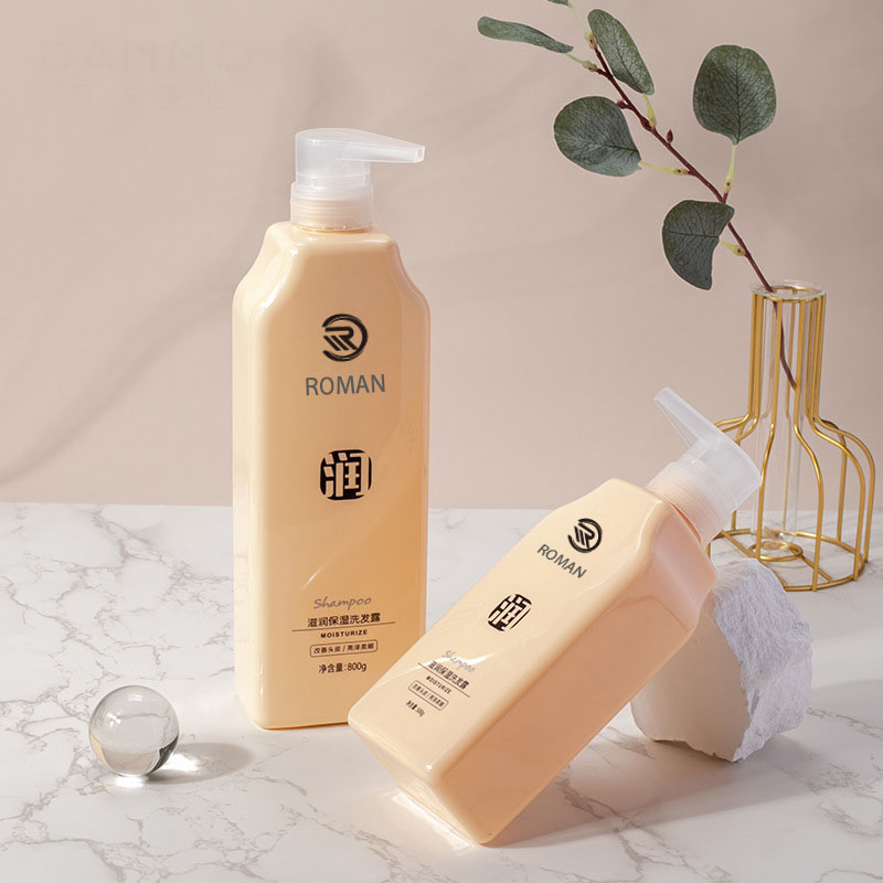 500ml 800ml Plastik Kuning Badan Susu Losyen Pam Plastik Plastik Kosmetik Lembut Sentuh Rasa Botol Squeeze Shampoo