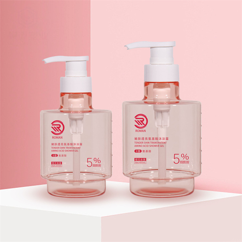 Premium Ketibaan Baru Pink 250ml 300ml 400ml Matte Matte Telus Pusingan Pusingan Pakar Kulit Minyak Minyak Minyak Serum dan Botol Losyen Dengan Pembungkusan