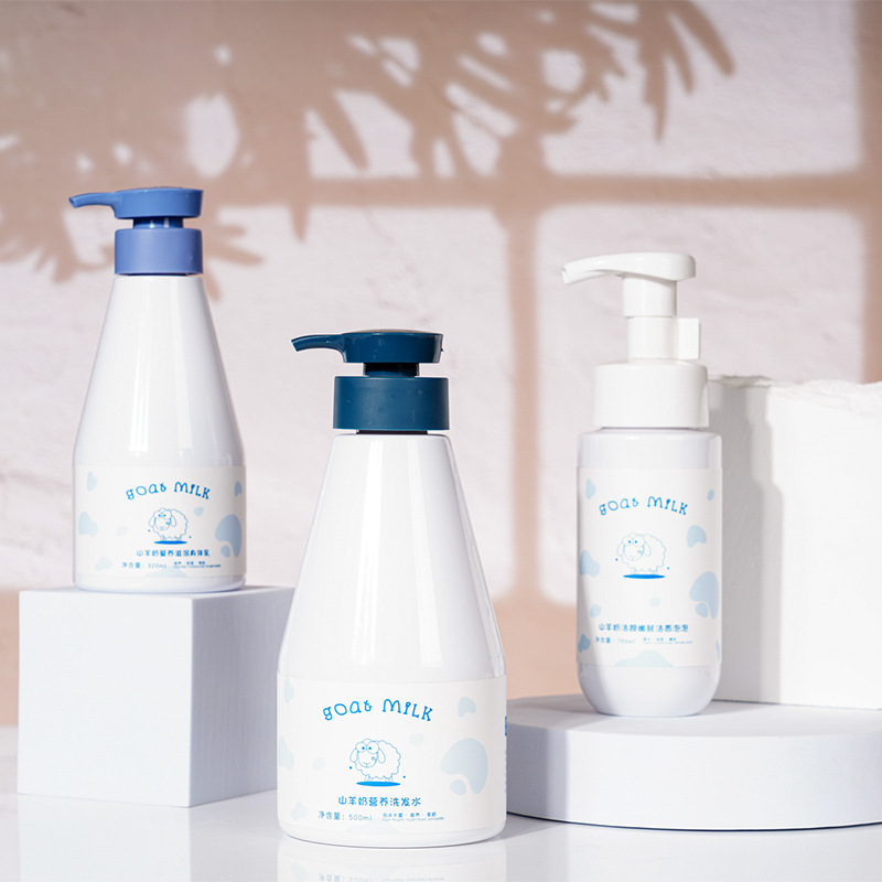 Label peribadi 300ml 500ml Botol Plastik Plastik Putih Pure Pure Whitening Cream Maintion Milk dengan Pam Losyen