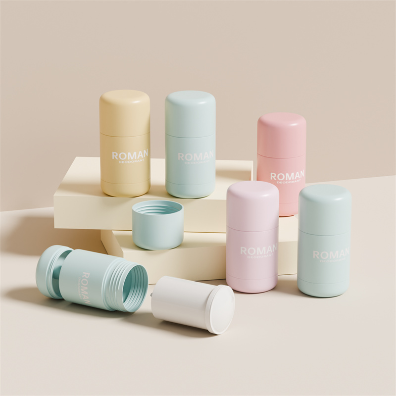 Penjagaan kulit kosong 30g 50g plastik deodoran tongkat dengan botol pembungkusan botol semula